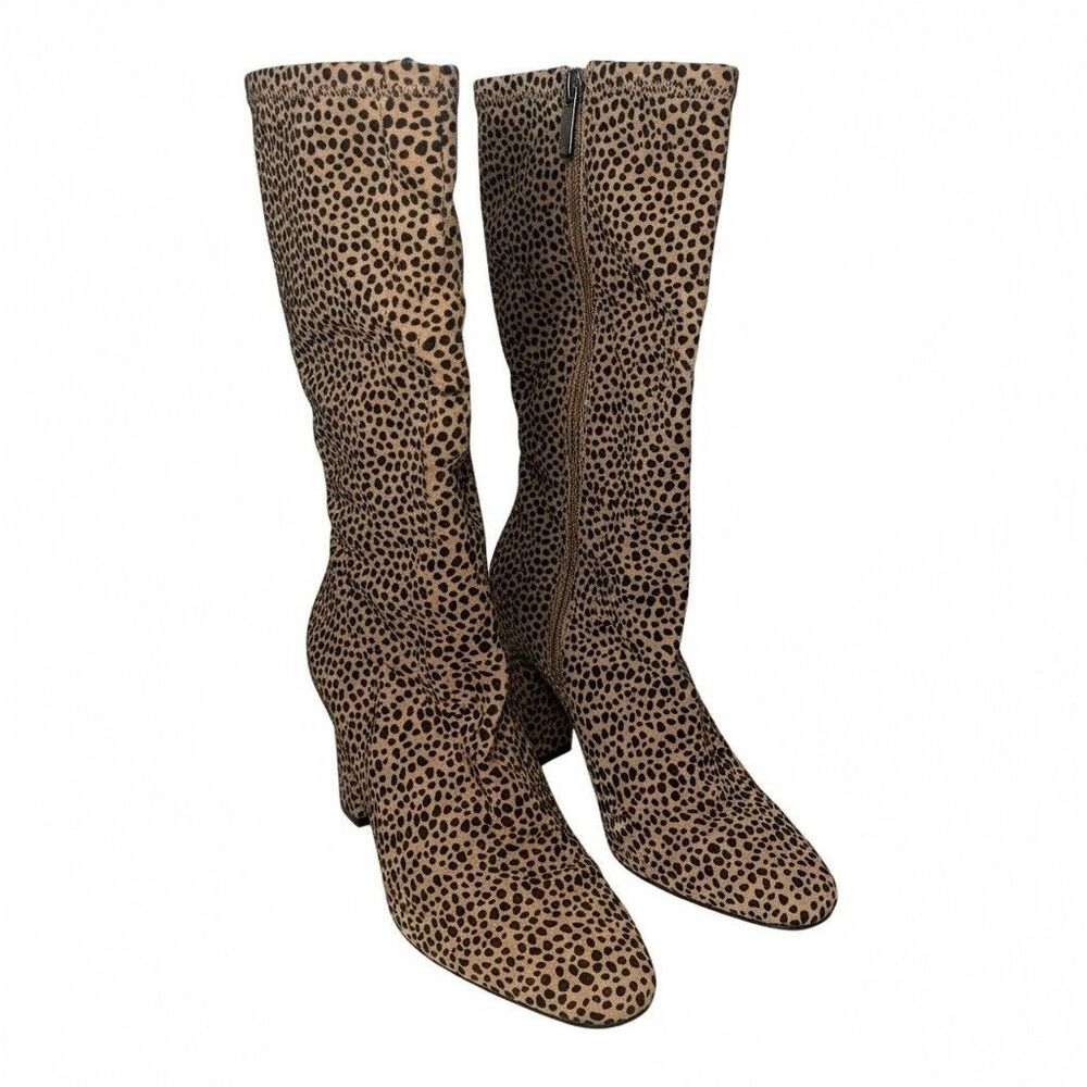 JESSICA SIMPSON Womens Kaelin Animal Print Low Calf Block Heel Booties 9M